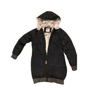 Kensie Girt Black Quilted Puff Full Zip Hoody Coat Jacket Size 10/12